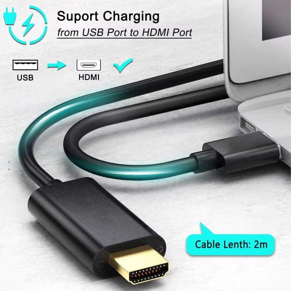 6.6FT USB to HDMI Adapter Cable, USB 3.0 to HDMI Male 1080P HD Monitor Display Audio Video Converter Cable Cord Supports Windows 7/8/8.1/10 and Mac os Systems - Image 6