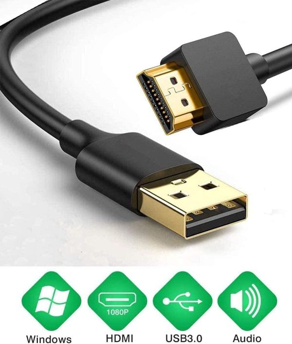 6.6FT USB to HDMI Adapter Cable, USB 3.0 to HDMI Male 1080P HD Monitor Display Audio Video Converter Cable Cord Supports Windows 7/8/8.1/10 and Mac os Systems - Image 7