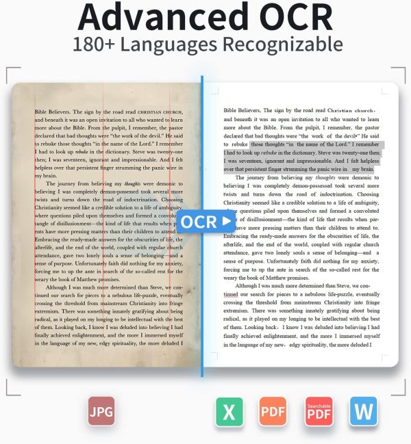 CZUR Shine Ultra Smart Portable Document Scanner, USB Book Scanner with OCR Auto-Flatten & Deskew, Document Camera for Desktop/Laptop, Capture Size A3, Compatible with Windows & Mac OS - Image 6