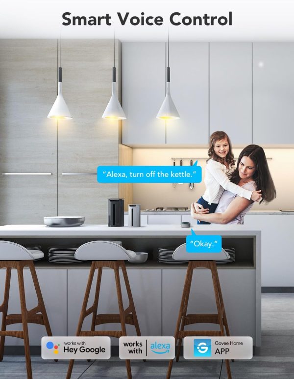 Govee Smart Plug with Energy Monitoring, WiFi Bluetooth Plug Work with Alexa and Google Assistant, 15A Smart Outlets with Timer & Group Controller, No Hub Required, ETL&FCC Certified for Home, 2 Pack - Image 6