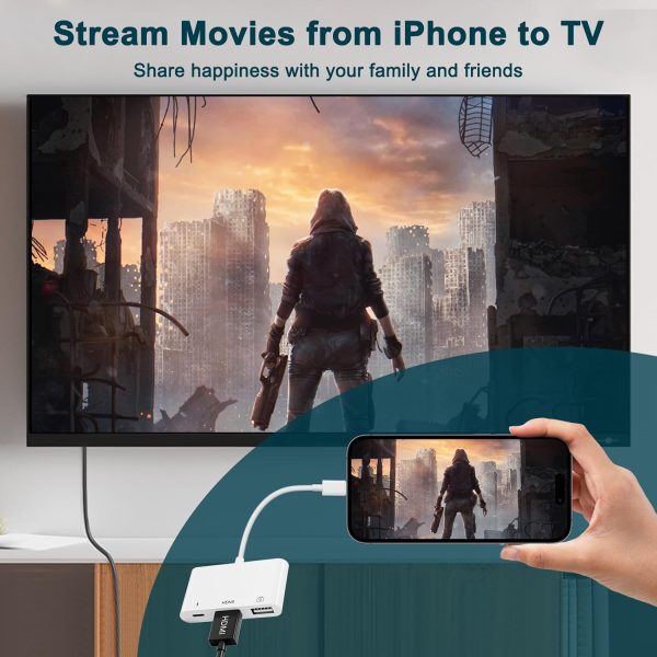 HDMI Adapter, 3 in 1 USB Camera Adapter with 1080P Digital AV HDMI Adapter + Charging Splitter, Support USB Flash Drive, MIDI Keyboard, Mouse, Ethernet Adapter - Image 7