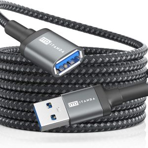 ITD ITANDA 10FT USB Extension Cable USB 3.0 Extension Cord Type A Male to Female5Gbps Data Transfer for Keyboard, Mouse, Playstation, Xbox, Flash Drive, Printer, Camera and More