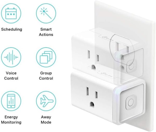 Kasa Smart Plug Mini with Energy Monitoring, Smart Home Wi-Fi Outlet Works with Alexa, Google Home & IFTTT, Wi-Fi Simple Setup, No Hub Required (KP115), White - Image 2