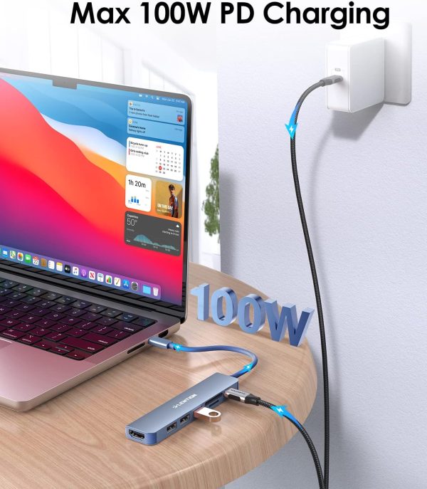 LENTION USB C Hub with 100W Charging, 4K HDMI, Dual Card Reader, USB 3.0 & 2.0 Compatible 2023-2016 MacBook Pro, New Mac Air/Surface, Chromebook, More, Stable Driver Adapter (CB-CE18,Blue) - Image 5