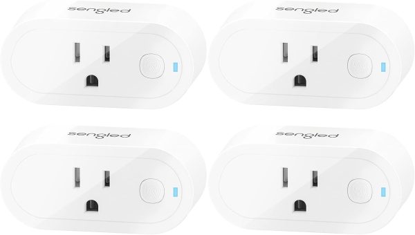 Sengled Smart Plug, S1 Auto Pairing with Alexa Devices, Energy Monitoring, Smart Outlet Remote Control, 15A Smart Socket, 1800W, Timer & Schedule, Bluetooth Mesh Smart Home, No Hub Required, 4-Pack