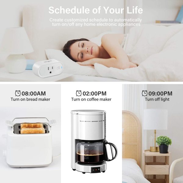 Sengled Smart Plug, S1 Auto Pairing with Alexa Devices, Energy Monitoring, Smart Outlet Remote Control, 15A Smart Socket, 1800W, Timer & Schedule, Bluetooth Mesh Smart Home, No Hub Required, 4-Pack - Image 5