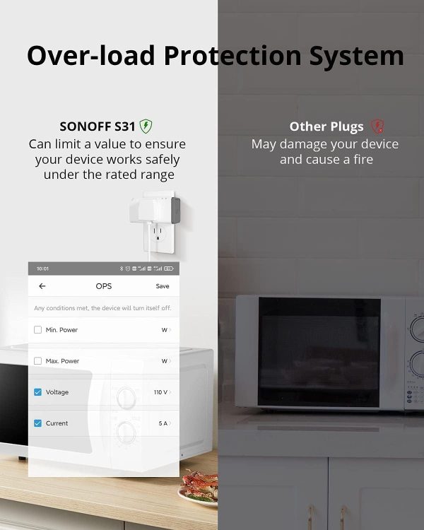 SONOFF S31 WiFi Smart Plug with Energy Monitoring, 15A Smart Outlet Timer Switch ETL Certified, Work with Alexa & Google Home, IFTTT Supporting, 2.4 Ghz Wi-Fi Only - Image 7