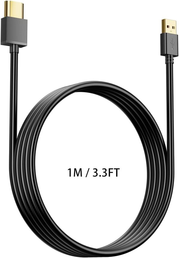 USB to HDMI Cord Cable, (1M / 3.3FT) USB 2.0 Male to HDMI Male Charger Cable Adapter,Used to Charge Devices Such as Hard Drives with HDMI Ports from The USB Port - Image 3