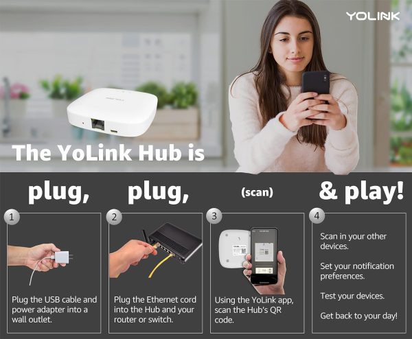 YoLink Smart Home Starter Kit: Smart Plugs with Energy Monitoring & Hub Kit, 2 Smart Outlet, Compatible with Alexa, Google, IFTTT, 1/4 Mile World's Longest Range - Image 4